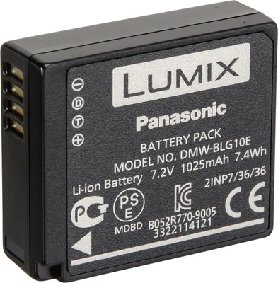 Produktbild von Panasonic DMW-BLG10 Lithium Ionen (Li-Ion) Akku f?r Digitale Kamera, 1025 mAh Kapazit?t, Akkutyp PAN DMW-BLG10