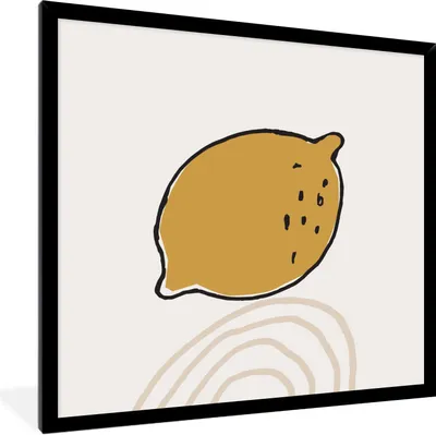 Produktbild von MuchoWow® Gerahmtes Poster Sommer - Zitrone - Gelb 40x40 cm - Poster mit Schwarzem Bilderrahmen Wandposter Rahmen Foto Bilder - Mit Rahmen - Wanddekoration Schlafzimmer