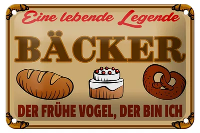 Produktbild von Blechschild Essen 18x12cm Lebende Legende Bäcker Brot