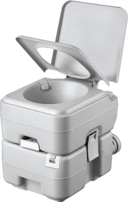 Produktbild von Tragbare Toilette, abnehmbarer 20-Liter-Abfalltank, 120 Spülungen, Campingtoilette für Erwachsene, Outdoor-Reisetoilette mit Füllstandsanzeige, Tragetasche, geeignet für Wohnmobilreisen, Camping, Wandern, Bootfahren, Ausflüge