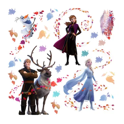 Image de Sticker mural Disney La Reine des Glaces bleu, marron et violet - 600234 - 30 x 30 cm