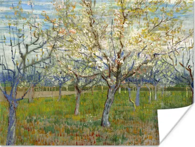 Produktbild von MuchoWow® Poster Der rosa Obstgarten - Vincent van Gogh 160x120 cm - Foto Plakat