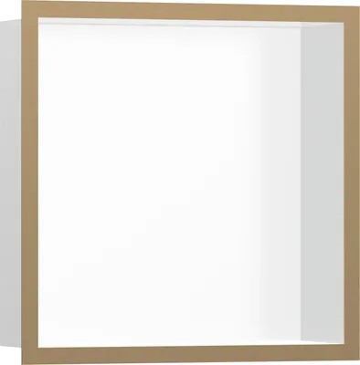 Produktbild von Wandnische XTRASTORIS Individual mattweiß 300x300x100mm Designrahmen bru 300 x 300 x 100 mm Designrahmen brushed bronze