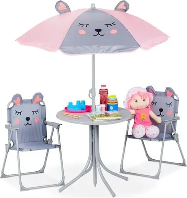 Image de Ensemble de sièges de camping pour enfants avec parasol