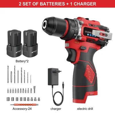 Image de Perceuse-visseuse à batterie - Moteur sans balais - 16,8 V - Couple de 80 Nm - 2 vitesses - Mandrin de 10 mm - Batterie incluse