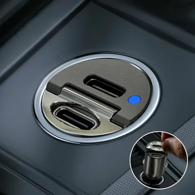 Obrázek produktu pro Mini duální USB typu c Pd nabíječka do auta černá