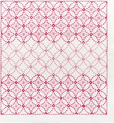 Produktbild von Olympus Sashiko Stickpackung "Hana Fukin Shippoutsunagi Nagomi series", Stoff bedruckt, 34x34cm, hergestellt in Japan