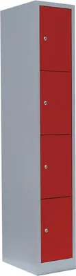 Produktbild von Schließfachschrank Wertfachschrank Fächerschrank Spind 4 Fächer grau/Rot 520414