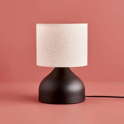 Image de Opviq, AYD-3435, lampe de table, 100 % tissu, noir, 18,5 x 18,5 x 32 cm