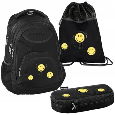 Immagine prodotto di Zaino scolastico PASO SMILEY - Set da 3 pezzi