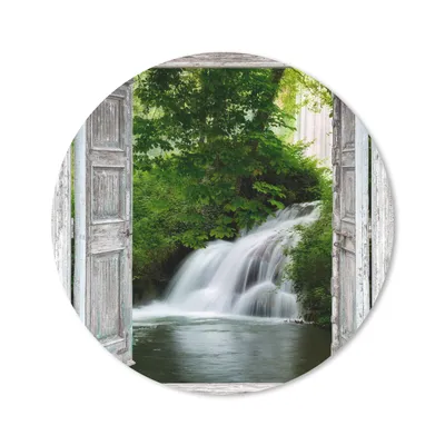 Produktbild von MuchoWow® Mauspad Mousepad Wasserfall - Aussicht - Landschaft 20x20 cm - Mousepads - Maus Mat - Pad - Mausunterlage - Schreibtischmatte