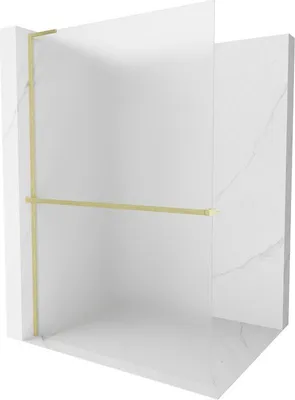 Produktbild von Mexen Kioto+ L Duschwand mit Regal Walk-in 90 x 200 cm, matt, gebürstet Gold - 800-090-123-55-30