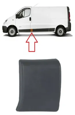 Produktbild von Seitenabdeckung der Verkleidung Renault Traffic, Opel Vivaro links, grau.