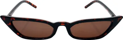Produktbild von Damen Cateye Sonnenbrille Animal Braun extrem schmale Katzenaugen Brille Festivalbrille Braun Getönt UV400 Luxxada