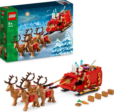 Produktbild von LEGO Schlitten des Weihnachtsmanns, Bau- und Spielset für Kinder mit Minifigur und Rentieren, Weihnachtsgeschenk für Jungen und Mädchen, kleines Weihnachtsgeschenk, Weihnachtsschmuck 40499