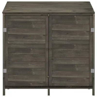 Immagine prodotto di Armadietto da giardino – Piccolo capanno per attrezzi, dimensioni 102x52x112 cm – Metallo antracite – Porte scorrevoli