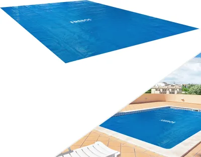 Produktbild von AREBOS® Pool Solarabdeckplane eckig 5,49x2,74 m Blau | Solarplane Stärke 120 µm | Solarfolie zuschneidbar | Poolheizung für Wassererwärmung Wärmeplane