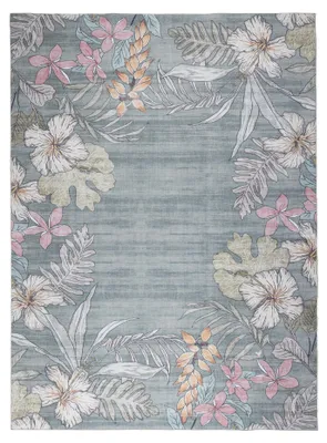 Produktbild von Outdoor Teppich Blumen - Poppy Olivgrün