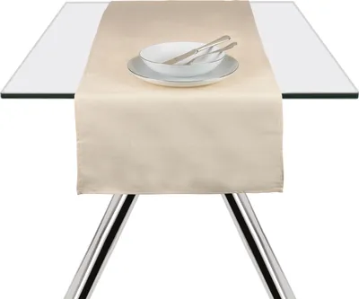 Image de Excelsa chemin de table Panama Color coton 45x140 cm crema