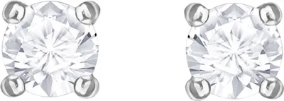 Image de Swarovski Boucles d'oreilles 5408436 Attract Round, blanc, rhodié