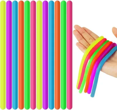 Produktbild von Ainiv 12 Stück Bunte Dehnbare Sensorische Nudeln Fidget Toys Set