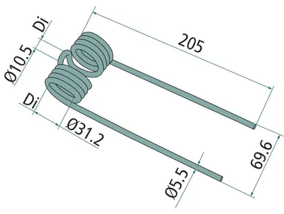 Obrázek produktu pro Snímací prst 5,5mm 205x70mm Welger 0940527000