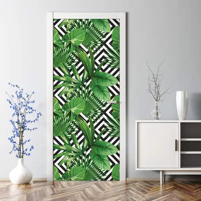 Produktbild von Dekorative Türposter selbstklebend Klebefolie Wandaufkleber Türaufkleber Tropische Blätter 77 x 200 cm