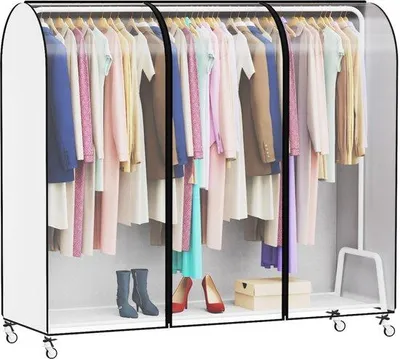 Immagine prodotto di Custodia impermeabile con cerniera per appendiabiti 182 x 152 x 50 cm Borsa porta abiti Custodia in tessuto Borsa protettiva impermeabile per appendiabiti