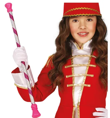 Produktbild von Zirkus-Majorettenstab Weiß Rosa 54cm