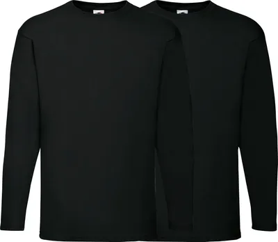 Produktbild von Fruit of the Loom Uni-Langarmshirt 2er-Pack schwarz S