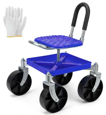 Obrázok produktu pre Záhradný stolička s 360° otočným sedadlom - nosnosť 150 kg, výškovo nastaviteľná
