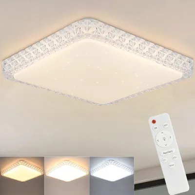Obrázek produktu pro ZMH LED stropní světlo stropní lampa do obývacího pokoje stmívatelná - stropní lampa do ložnice s dálkovým ovládáním 32W křišťálová kuchyňská lampa moderní lampa s hvězdnou oblohou do chodby včetně paměťové funkce pro dětský pokoj jídelna