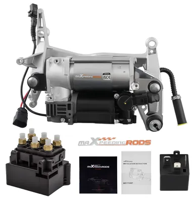 Image de Compresseur de suspension pneumatique avec support + bloc de vannes pour Audi Q7 4L 4LB 4L0698007