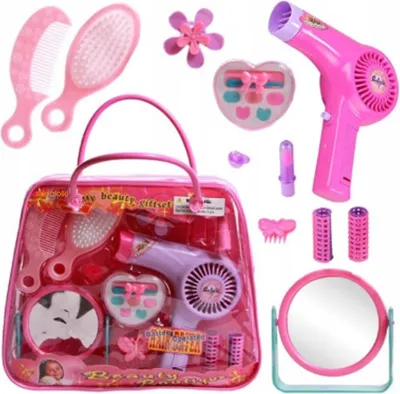 Immagine prodotto di Lolex | Set di bellezza - 10 pezzi - Asciugacapelli giocattolo - Per bambini da 3 anni - 23 X 7 X 28 Cm