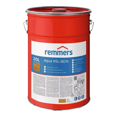 Produktbild von Remmers Aqua HSL-36/m Profi Holzschutz-Lasur 3in1 20 L hell-Eiche Außenlasur
