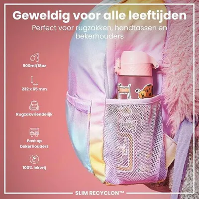 Produktbild von Famanu Wasserflasche 500 ml - Leckfrei, Einhandöffnung, BPA-frei, Spülmaschinenfest, Ideal für Sport und Reisen