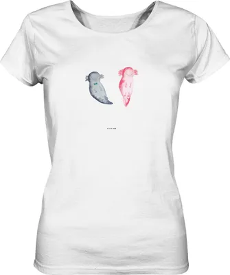 Produktbild von Mr. & Mrs. Panda Oberteil Damen Axolotl Liebe Größe XL - Weiß - Geschenk, für Partner, Shirt Mit Print, baumwollshirt, Freund, T-Shirt, Hochzeitstag, Freundin, Basic