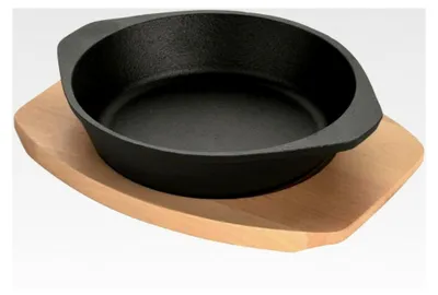 Produktbild von Servierpfanne mit Holzuntersetzer