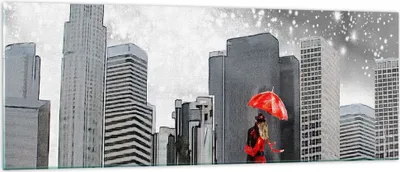 Produktbild von Bilder auf glas - Stadt Haus Straße - 140x50cm - Glasbilder - Wandbilder - Kunstdruck - zum Aufhängen bereit - Wanddekoration aus Glas - Glas Bilder - Wandbild auf Glas - Einteilig - GAB140x50-3948