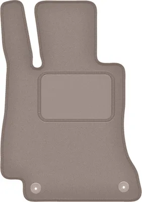 Produktbild von Fahrerfußmatte Velours beige passend für Mercedes E A238 (2017-2023, Cabrio 4matic) – mit Befestigungen – passgenau