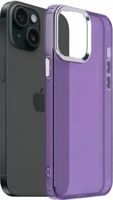 Image de Pearl Étui pour téléphone portable au design transparent compatible avec l'iPhone 16 Pro Max Violet