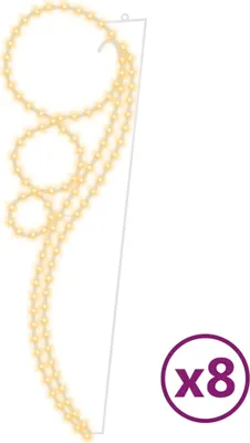Immagine prodotto di Stringhe Luci a Forma di Palle 8pz Bianco Caldo 111,5x35x4,5cm