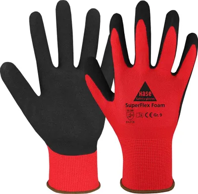 Produktbild von Hase Superflex Foam Montagehandschuh aus Polyester Größe 6 10 Stk