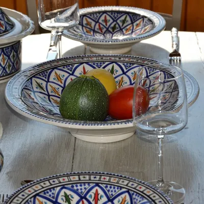 Image de Plat Tebsi Bakir bleu - D 33 cm