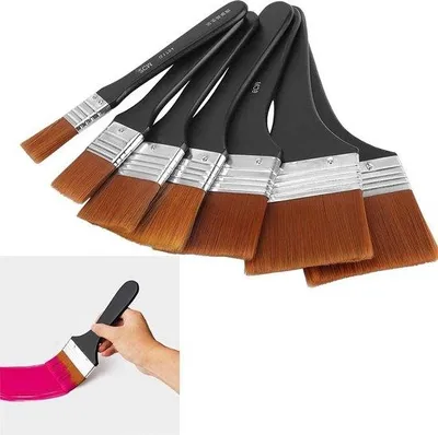Produktbild von 7-teiliger Flachpinsel für Künstler, Acryl, Öl, Aquarell, Holz, Wand