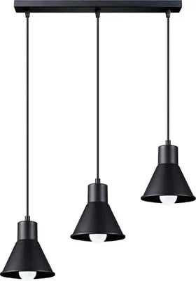Produktbild von Hängeleuchte TALEJA 3 schwarz [E27] 3xE27 15W Stahl 120x14x45cm Sollux Lighting