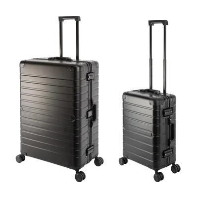 Produktbild von Travelhouse Oslo - 2er Reisekoffer Set S+L - Aluminium Hartschale Schwarz