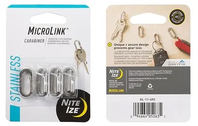Zdjęcie produktu dla Karabinek Nite Ize MicroLink Stalowy Srebrny 4 szt