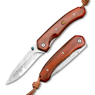 Produktbild von HARAHU SA-29035 Damast Klappmesser - Braun KP29035