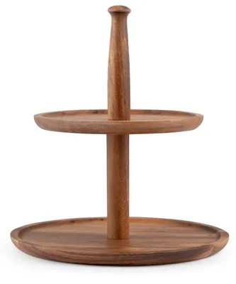 Produktbild von H&h runder Akazienständer, 2 Plätze, 25xh25cm